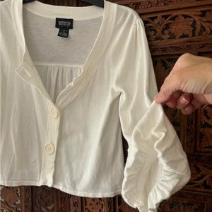 Metrostyle sweater, jacket, light type two button up puff sleeve